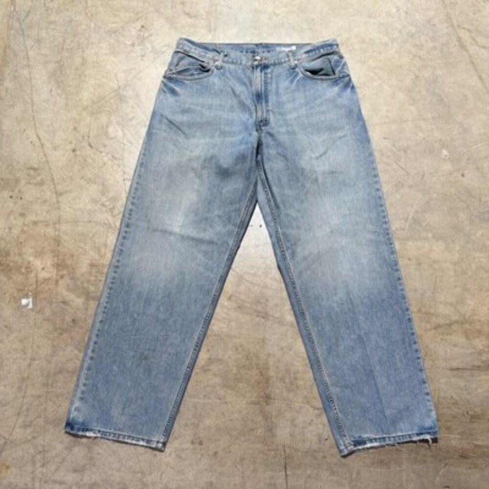 Vintage Y2K RELAXED Baggy SILVERTAB LEVIS Medium Wash JEANS 35 X 32 SILVER TAB